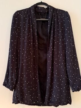 Capulet Black Star-Print Open Front Blazer